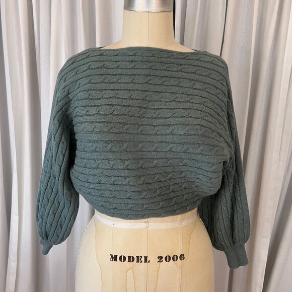 Vintage y2k Miracle Cropped Top w/Dolman Sleeves Made in the U.S.A. - Picture 1 of 6
